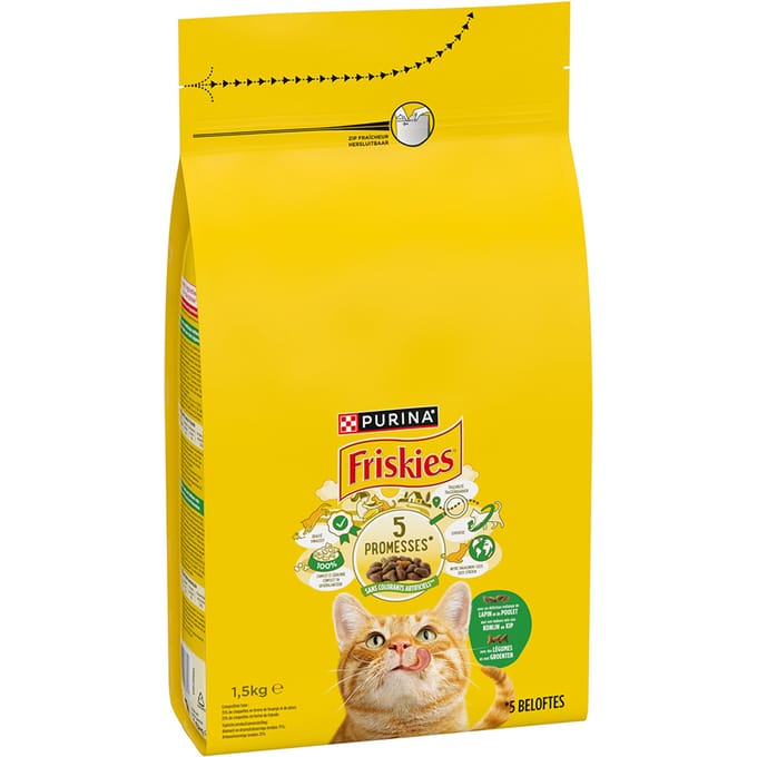 3x1,5kg Konijn, Kip & Groenten Friskies Kattenvoer