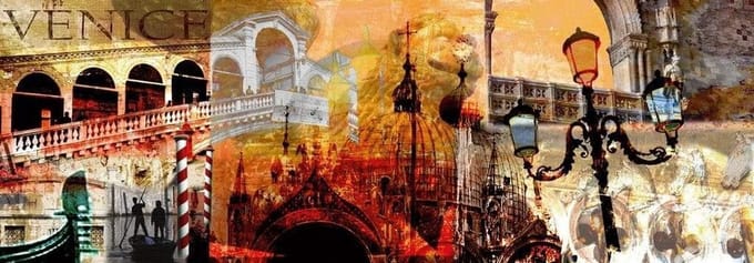 Kunstdruk Saskia Porkay - Venice 100x35cm