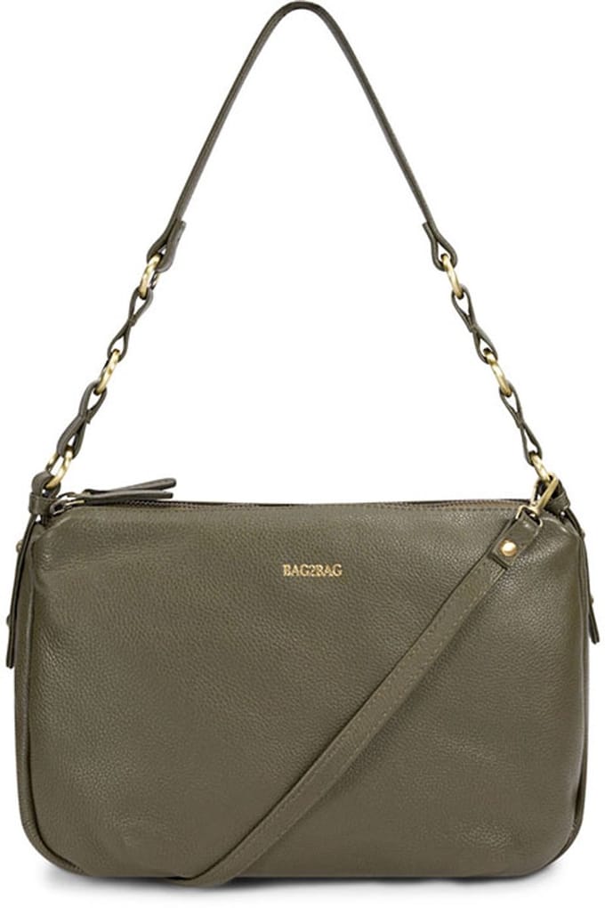 Bag2Bag Leren Schoudertas Floro Olijf