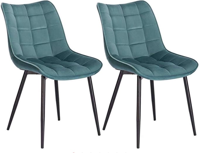 Eetkamerstoelen - Velvet Turquoise - Kuipstoel - Set van 2, 4 of 6