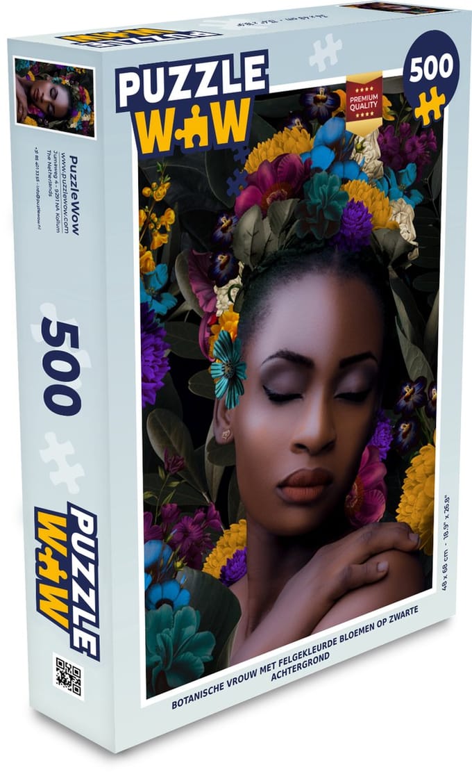 Puzzel Bladeren - Vrouw - Bloemen - Legpuzzel - Puzzel 500 stukjes