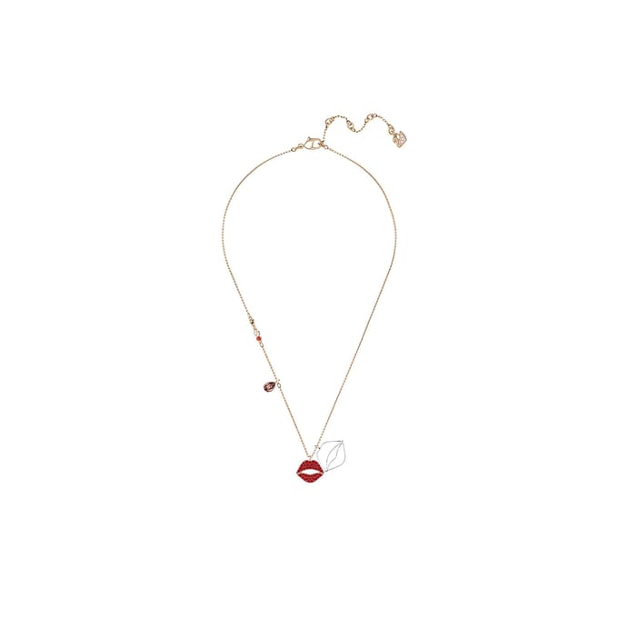 Swarovski Rode Lip Hanger Ketting Damesketting Roségoud 5409468 Box (Random Color) white