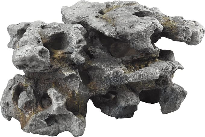 Aqua Della Combo Lava XL - Aquariumdecoratie Rots - Natuurgetrouw en Gifvrij - 35,5x24x15,5cm - Grijs