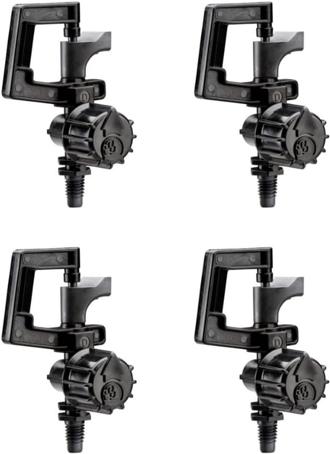 Druppelirrigatie Sproeiers 4-Pack met Roterend 360° Sproeipatroon en Verstelbare Bereik