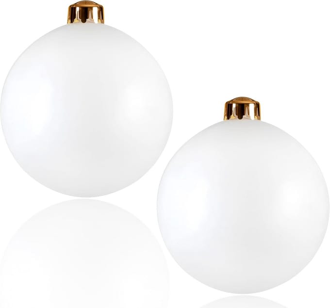 Set van 2 Grote Opblaasbare Decoratieballen Wit - 56 cm voor Tuin en Feest