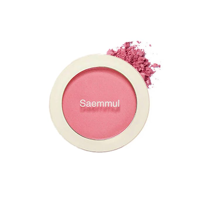 The Saem, Saemmul, single blusher, PK04 rose ribbon, 0.18oz white