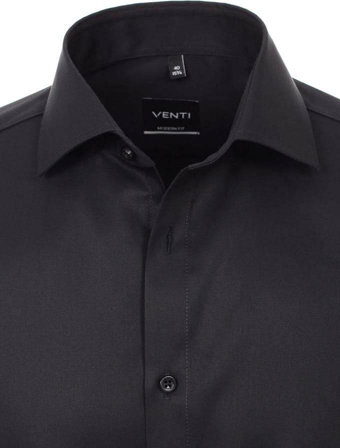 Venti Overhemd Zwart Modern Fit 001880-800 - S