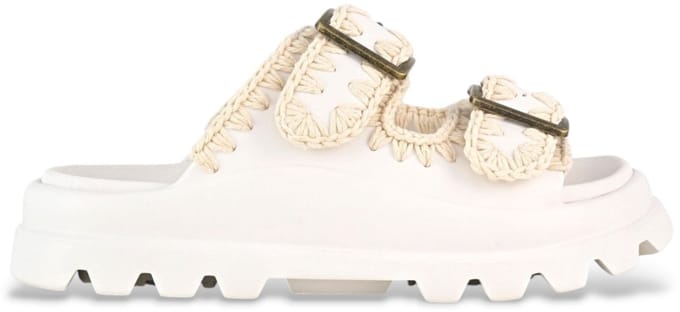 Mou Eva One-piece Slide Two-buckles Slippers - Dames - Wit - Maat 40