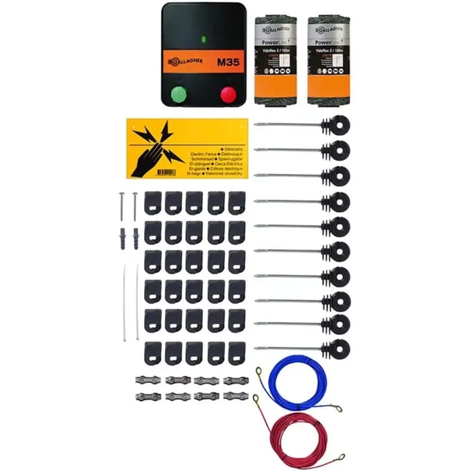 Katten Schrikdraad Set voor op de Schutting - M35 (230V) - 50 m - Gallagher - Katten omheining