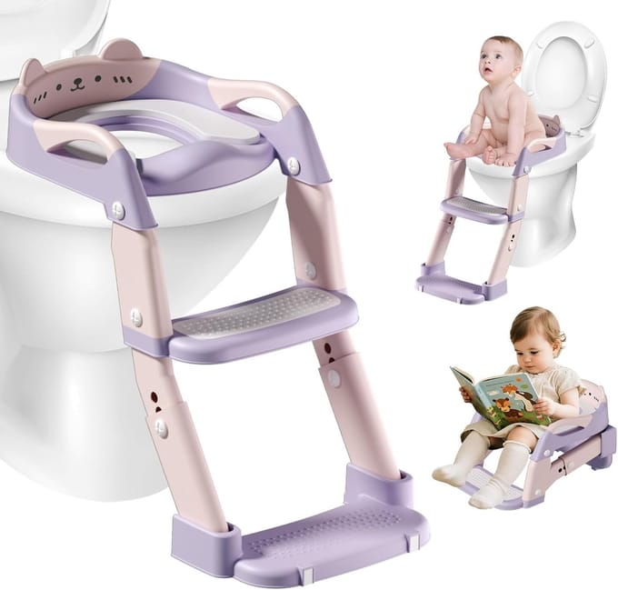 Kinder WC Trainer - Potje Zitting - Zindelijkheidstraining - Verstelbare Hoogte - 18 x 5 x 2.5 cm - Roze