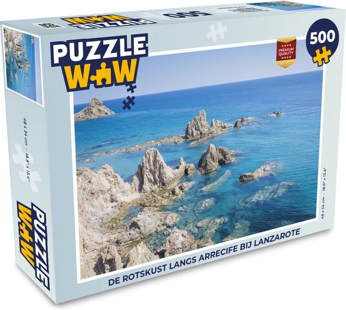 Puzzel De rotskust langs Arrecife bij Lanzarote - Legpuzzel - Puzzel 500 stukjes