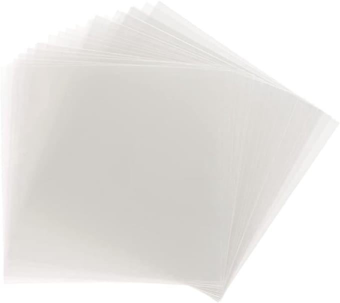 Plastic Vellen - Transparante Platen - Knutselprojecten - Beschermend Tissuepapier - 12 x 12 Inch - Transparant