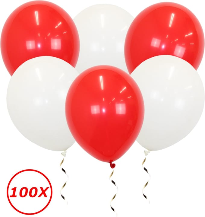 Valentijn Versiering Witte Rode Helium Ballonnen Decoratie Valentijn Verassing Verjaardag Feest Versiering – 100 Stuks