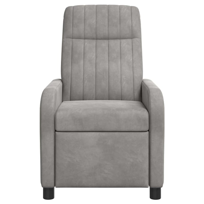 vidaXL - Recliner - Lichtgrijs - fluweel