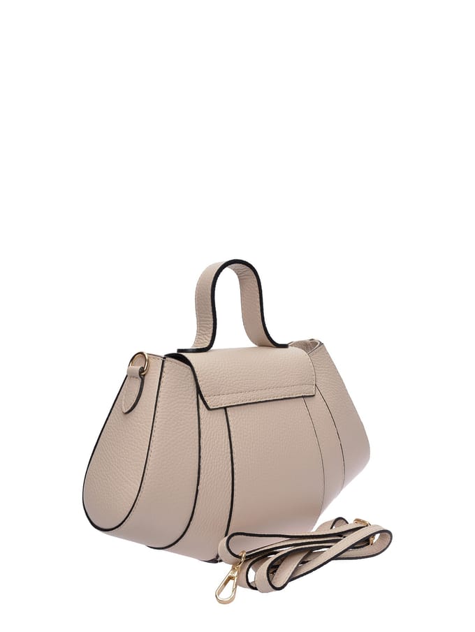 Luisa Vannini Beige Rundleer Tas