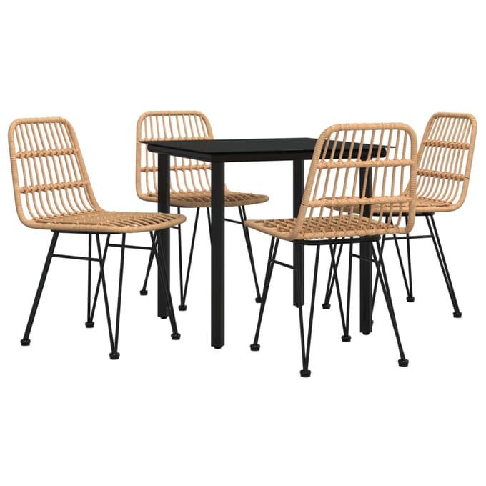 vidaXL - 5-delige - Tuinset - poly - rattan