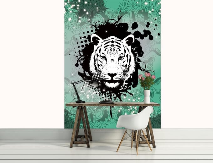 Tiger Abstract Photo Wallcovering