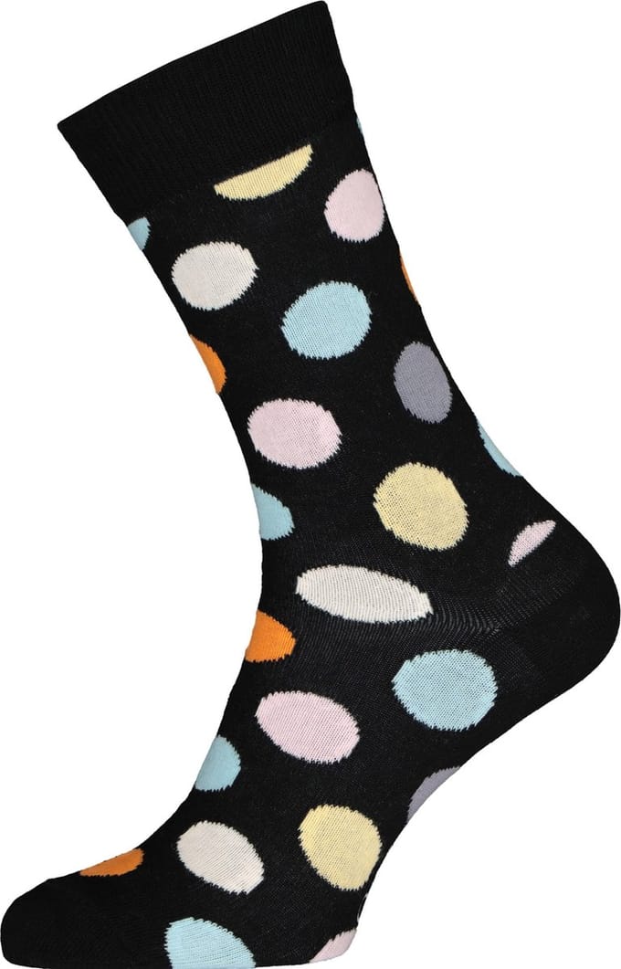 Happy Socks Big Dot Sokken - Zwart/Multi - Maat 41-46