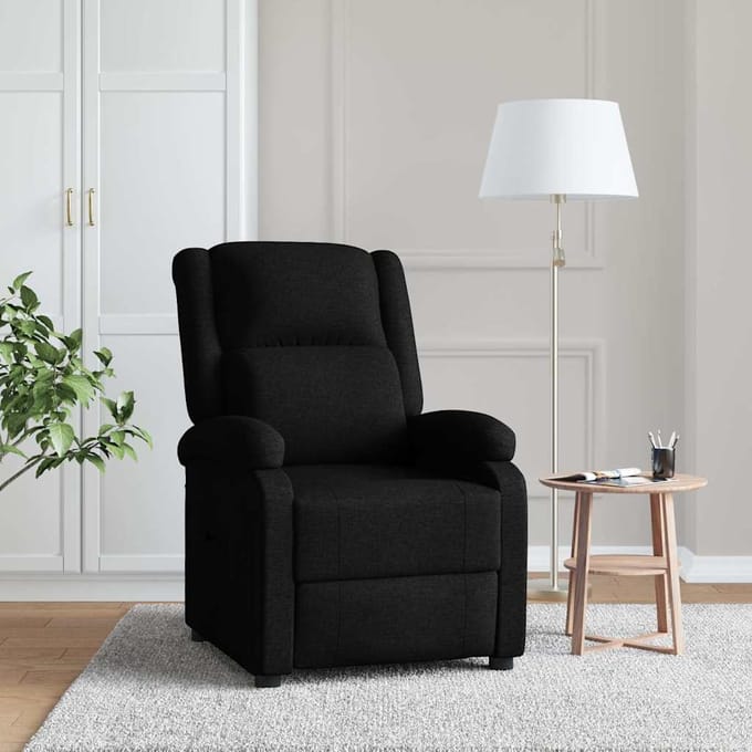 vidaXL - Fauteuil - verstelbaar - stof - zwart