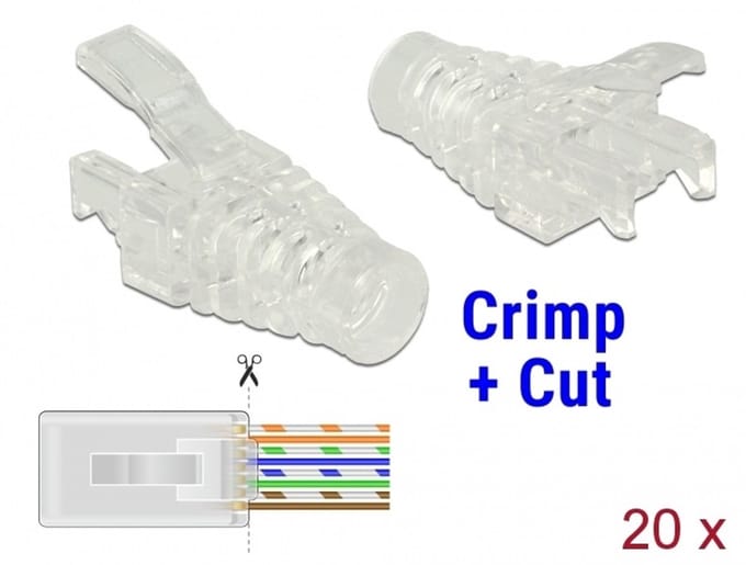 Delock Strain Relief Boot for RJ45 Crimp+Cut plug 20 pieces