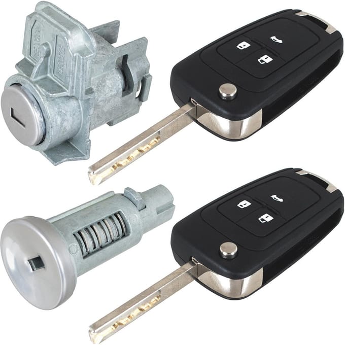 Modecar Opel Vectra C - Wkładka Zamek Set - 2002-2009 - Links Voordeur - 2 Sleutels