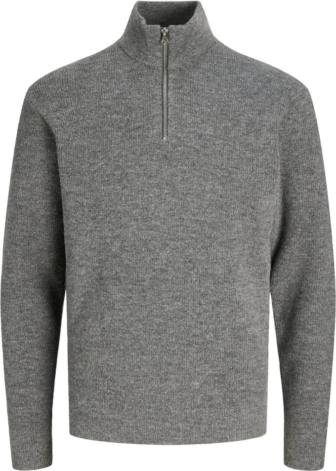 JACK&JONES - POCRICK WOOL RIB KNIT HALF ZIP - Heren - Gebreide truien