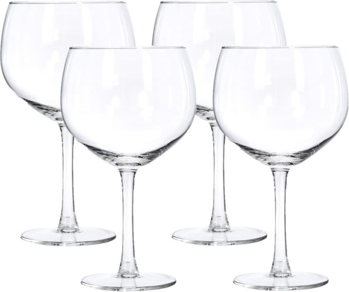 Gin en tonic glazen - set van 4x stuks - 650 ml - transparant - ballon glazen