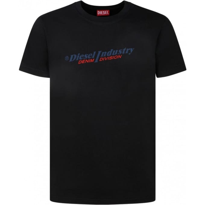Zwart T-shirt met Diesel Industry Denim Division-logo