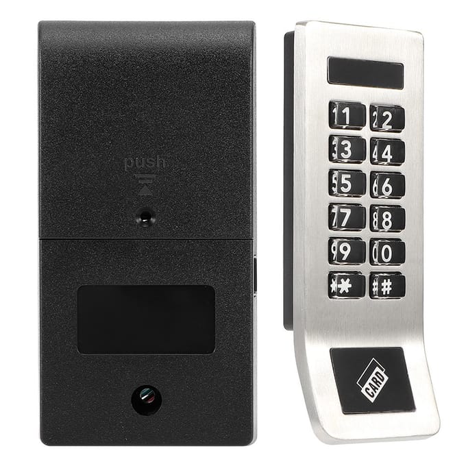 Digitaal Toetsenbord Elektronisch Cijfercode Slot Huisbeveiliging Kaart Wachtwoord Deurslot voor Sauna Locker gray