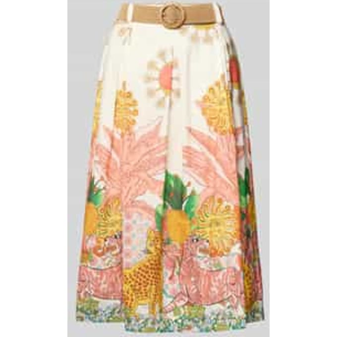 Midirok in all-over look met riem