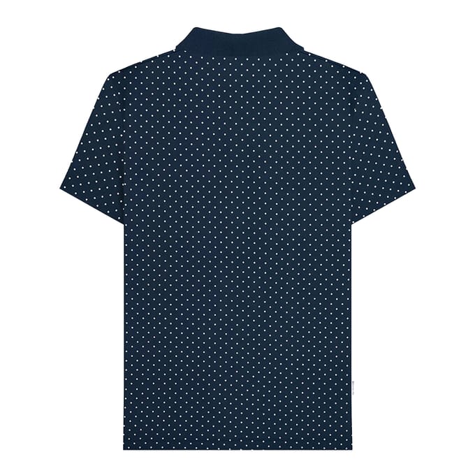 Lambretta Heren SS24 Polka Dot Poloshirt (Marine)