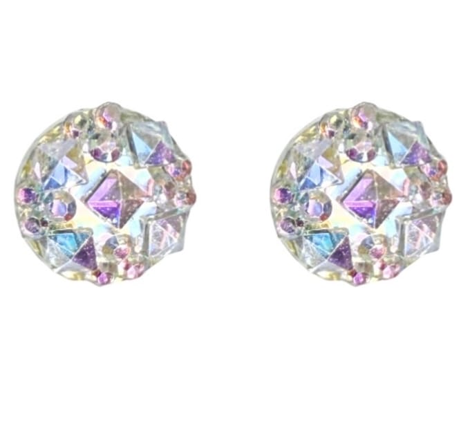 Magneet oorbellen mozaïek multi 12 mm