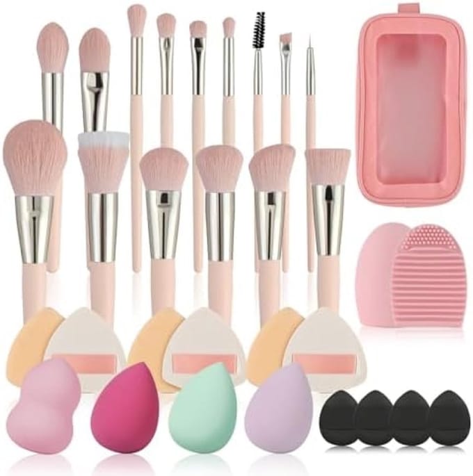 PromoHome Complete Make-up Borstel Set - 28 Delig Professioneel Gereedschap met Opbergtas