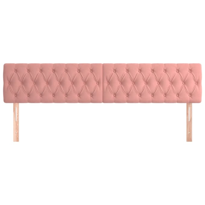 vidaXL - Hoofdborden - 200x7x78/88 - cm - fluweel - roze