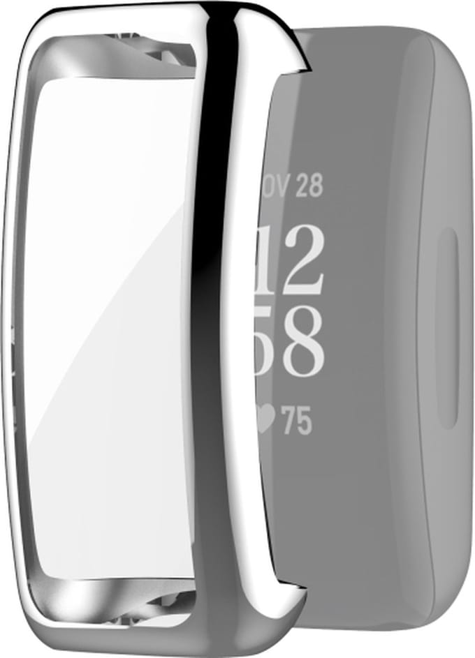Screenprotector watch case - hoesje - geschikt voor Fitbit Inspire 2 - zilver