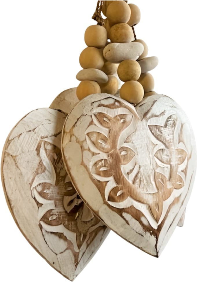 Heart carving L 15cm S/4