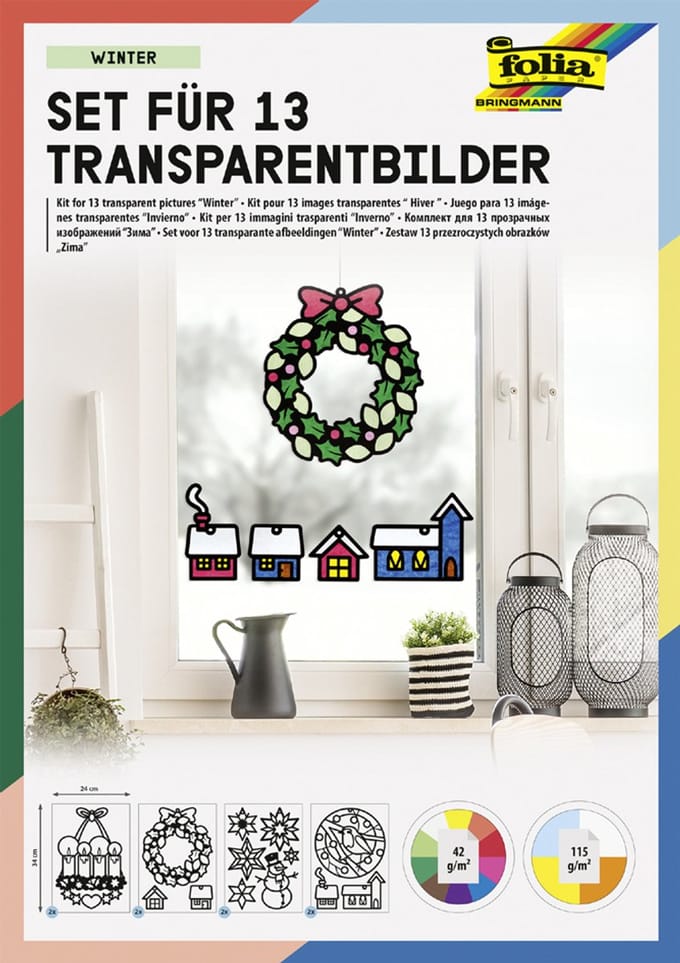 Winterse raamversierings knutselset, 250 x 350 mm