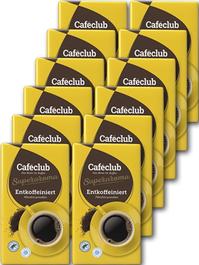 Caféclub Entkoffeiniert Gemalen – 12x500Gr