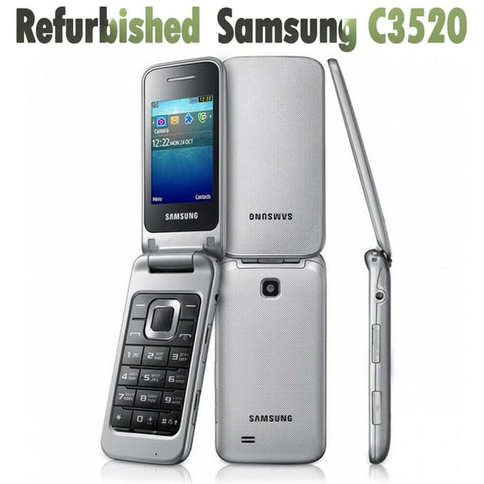 Opgeknapte Samsung C3520 Mobiele Telefoon Met 1 SIM simple set zwart