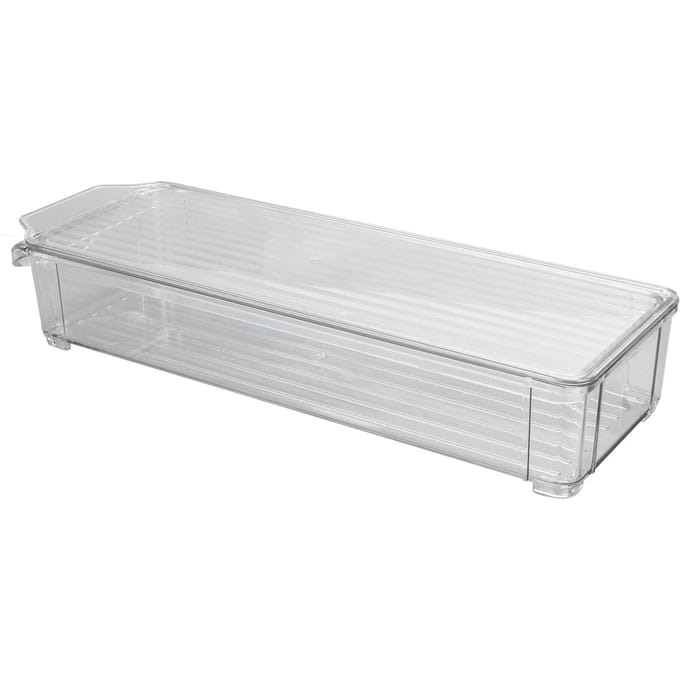 Transparante Opbergbak Grote Capaciteit Transparant Voedselveilig Plastic Multifunctioneel Draagbaar Duurzaam white