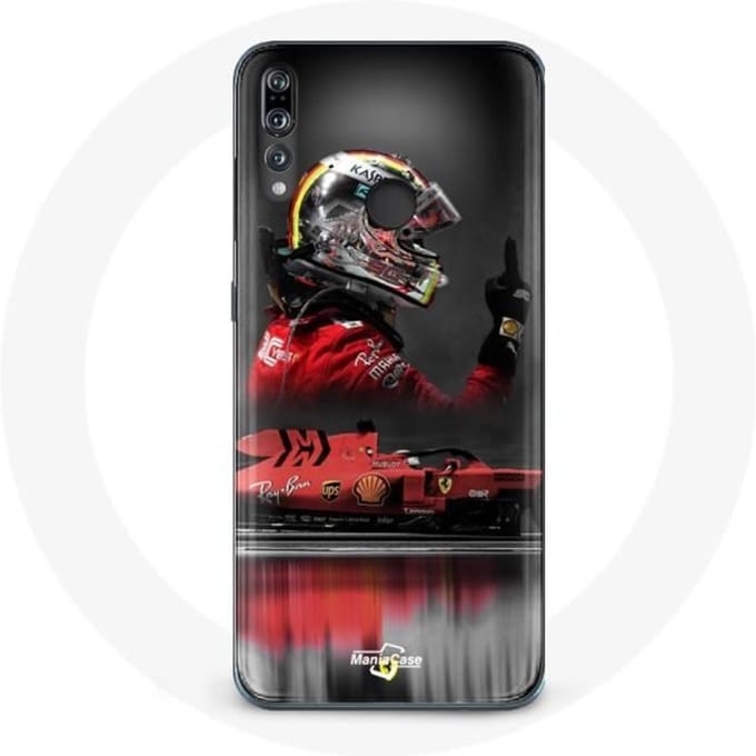 Coque pour Huawei P30 Lite - Formule 1 - Sebastian Vettel - Souple - Rouge - Protection rood