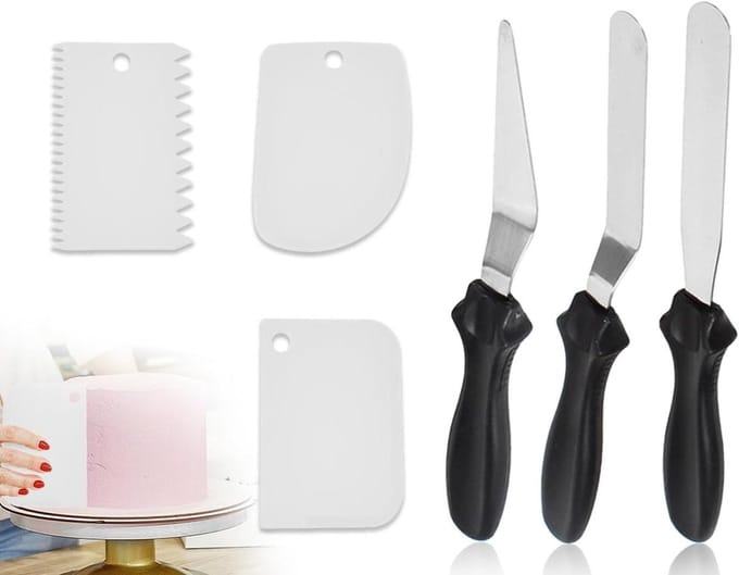 Solidchoice - Set van 6 Stalen Cake Spatula's en Paletten voor Bakken