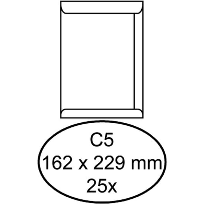 Envelop Hermes akte C5 162x229mm zelfklevend wit pak à 25 stuks