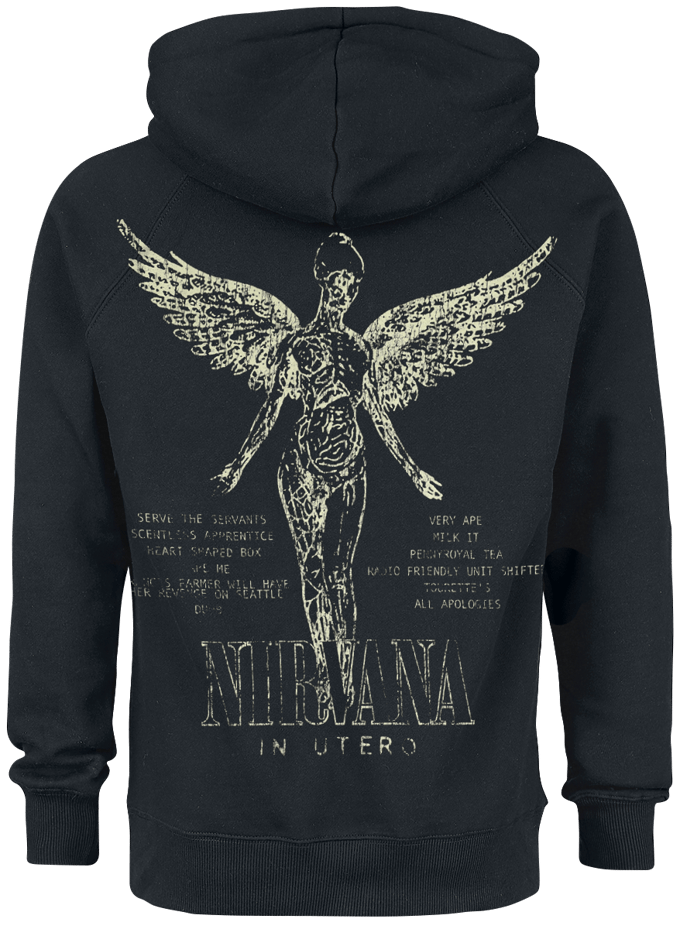 Nirvana Trui met capuchon - In utero - S tot 3XL - voor Mannen - zwart