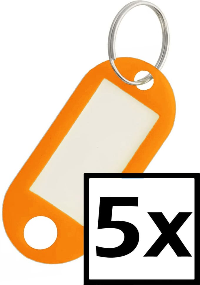 Sleutelhanger Sleutellabel Bagage Label Sleutel Naamlabel - Oranje - 5x