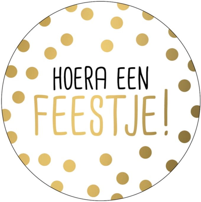 12x Sticker Hoera een Feestje