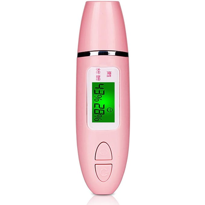 Digitale huiddetectorpen met LCD-scherm Draagbare huidanalysator Waterolietester Vochtanalysemachine roze