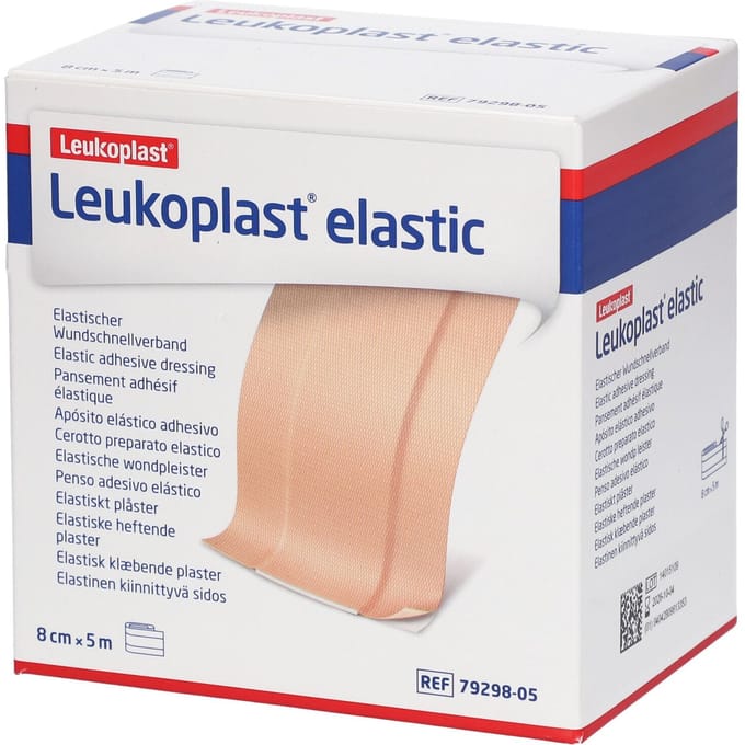 Leukoplast Elastic wondpleister, 5m x 8cm, 1st