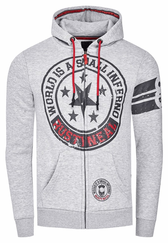 Sweatvest met prints aan de voorkant