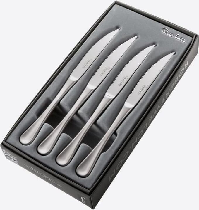 Robert Welch RW2 set van 4 steakmessen uit rvs mat 24cm